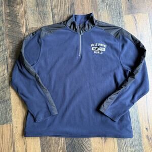 Disney Parks Navy Blue 1/4 Zip Fleece Jacket Sweatshirt Size Large